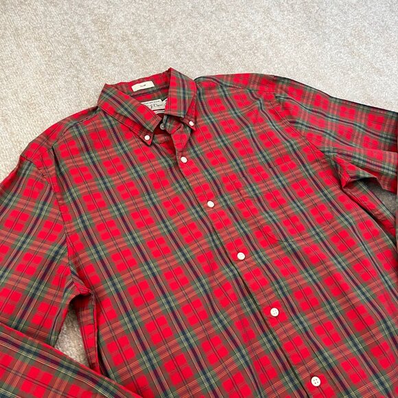 J. Crew Slim Fit Plaid Red Green Button Down Long Sleeve Shirt M - Picture 3 of 7